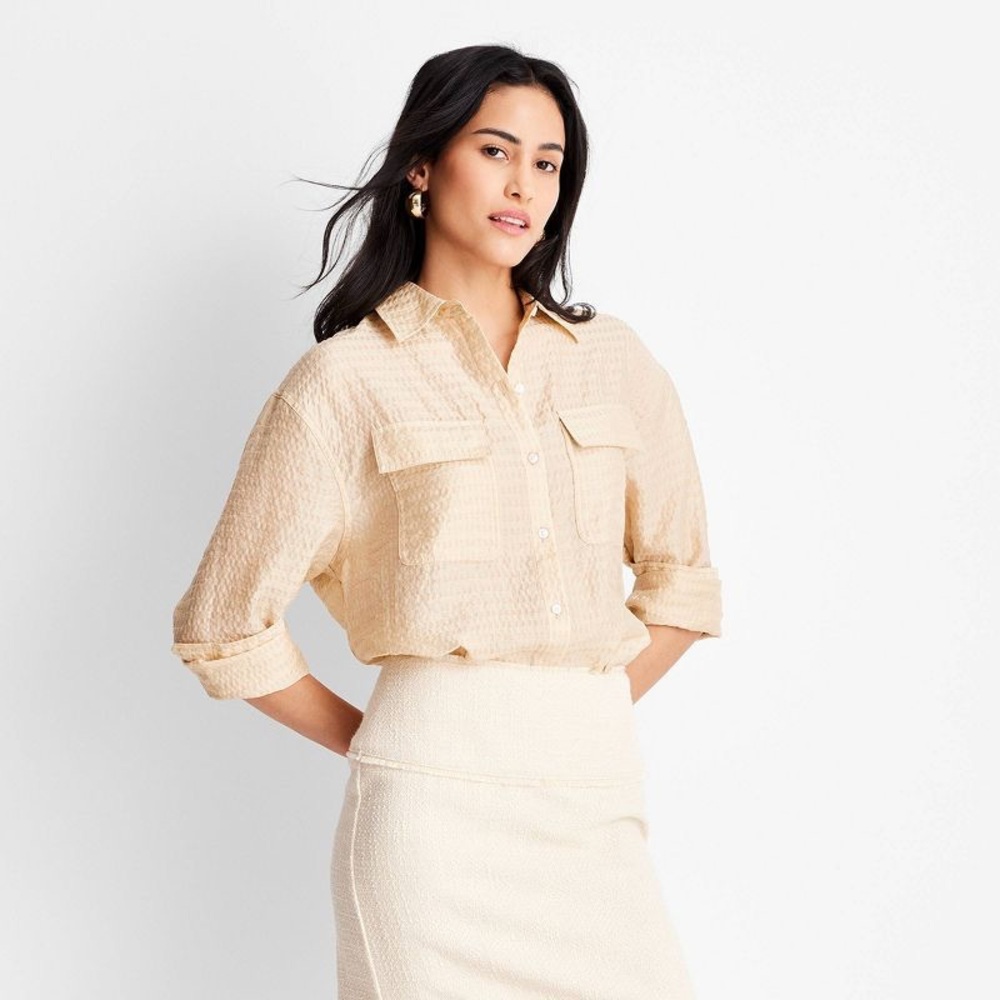 Future Collective Jenny K Lopez Women's Long Sleeve Utility Button-Down Top